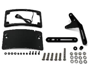 KODLIN COMPLETE CURVED LICENSE PLATE KIT, BLACK FOR SPORTSTER S MODELS