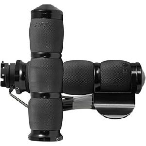 AIR CUSHION BLACK HEATED GRIPS WITH THROTTLE BOSS FOR INDIAN SCOUT