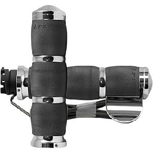 AIR CUSHION CHROME HEATED GRIPS WITH THROTTLE BOSS FOR INDIAN SCOUT