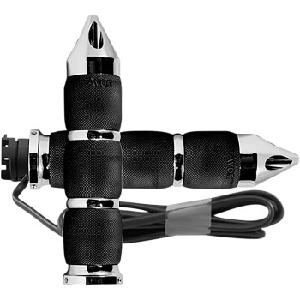 AIR CUSHION SPIKE CHROME HEATED GRIPS FOR INDIAN SCOUT