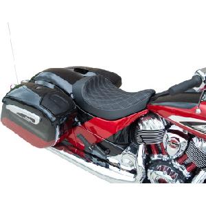 SOLO SEAT - DOUBLE DIAMOND SILVER FOR INDIAN 14-21 CHIEF, CHIEFTAIN, ROADMASTER & SPRINGFIELD