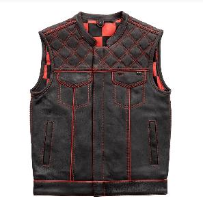 FINISH LINE CHECKER MOTORCYCLE VEST - RED