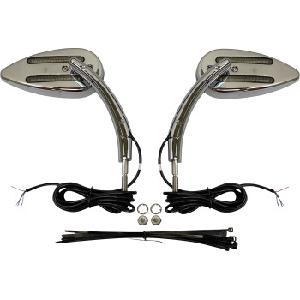 CUSTOM MIRRORS WITH TURN SIGNALS AND RUNNING LIGHT - CHROME
