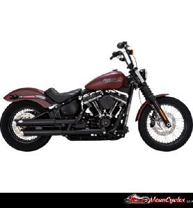 TWIN SLASH SLIP-ON MUFFLERS FOR SOFTAIL STANDARD, FAT BOY, STREET BOB, LOW RIDER, SLIM BREAKOUT 