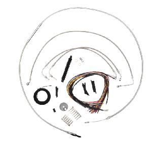 COMPLETE STAINLESS BRAIDED CABLE KIT FOR SOFTAIL MODELS18-23 (FXBB / FXBR / FXLR / FXST / FLDE / FLHC / FLFB / FLSL / FLSB / W/ABS)