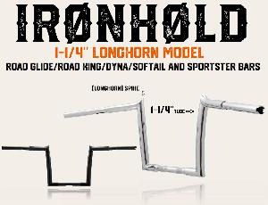 LONGHORN 1 1/4 CURVE IN MODEL BAR FOR ROAD GLIDE / ROAD KING / DYNA / SOFTAIL & SPORTSTER