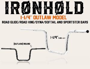 OUTLAW 1 1/4 EXTRA CURVE IN FOR ROAD GLIDE / ROAD KING / DYNA / SOFTAIL & SPORTSTER