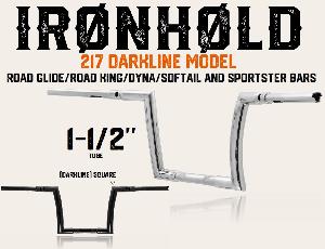 DARKLINE 1.5 EXTRA CURVE IN MODEL BAR FOR ROAD GLIDE / ROAD KING / DYNA / SOFTAIL & SPORTSTER