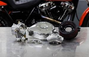 SUPER E CARBURETOR AND STEALTH AIR CLEANER KIT, WITH CHROME TEARDROP FOR 1999-2005 BIG TWINS