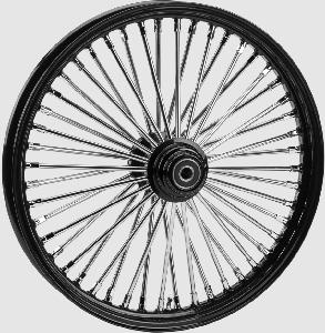 26 X 3.5 FRONT SINGLE DISC WHEEL FOR FLH FLT MODELS - BLACK & CHROME