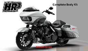 ROAD GLIDE CVO 2014-UP COMPLETE BODY KIT SILVER / BLACK HONEYCOMB FADE