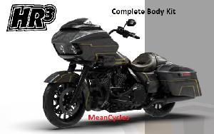 ROAD GLIDE CVO 2014-UP COMPLETE BODY KIT GOLD / BLACK GEOMETRIC SHAPE FADE
