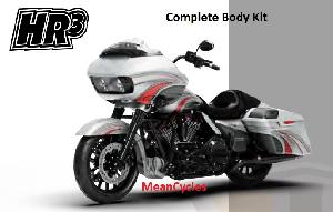 ROAD GLIDE CVO 2014-UP COMPLETE BODY KIT CANDY RED / SILVER HONEYCOMB FADE