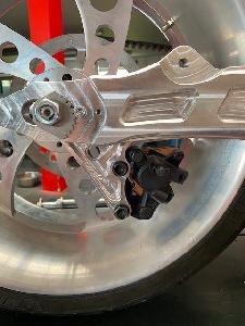 IS-6000 BRAKE CALIPER HOLDER FOR OEM BRAKE CALIPER AND NLC DESIGN SWINGARM