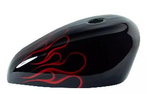 CUSTOM THIN FLAMES MOUTH GAS TANK COVER | HANDMADE FIBERGLASS TANK PROTECTOR FOR SPORTSTER
