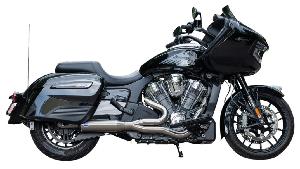 2-INTO-1 QUALIFIER EXHAUST SYSTEM - RACE ONLY - BRUSHED - STAINLESS STEEL FOR INDIAN CHALLENGER & PURSUIT