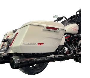 2017-UP - 50 CAL - SLIP-ON MUFFLERS STRAIGHT CUT - H-D TOURING - MIDNIGHT CHROME 