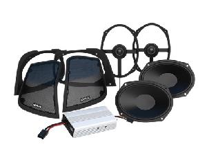 WILD BOAR AUDIO 2 SPEAKER & AMPLIFIER KIT WITH CUT-IN LID ADAPTORS FOR ALL TOURING MODELS