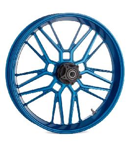 SPLIT SPOKE FORGED FRONT WHEEL WITH HUB - BLUE