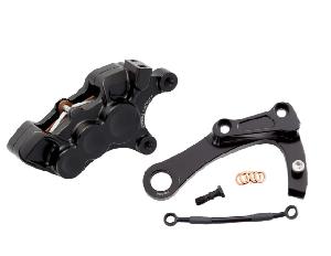 REAR 6-PISTON DIFFERENTIAL BORE BRAKE CALIPER FOR M8 SOFTAIL MODELS - BLACK