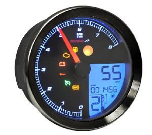 MULTI-FUNCTION SPEEDOMETER/TACHOMETER - HD-04 - BLACK