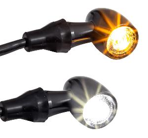 BULLETBEAM FRONT LED TURN SIGNALS WITH RUNNING LIGHTS FOR INDIAN SCOUT BOBBER - 2 LIGHTS