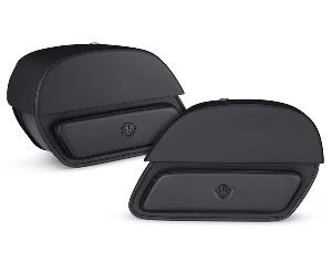32L - PANTHEON LARGE SHOCK CUTOUT LEATHER SADDLEBAG FOR Harley Sportster Forty Eight XL1200X