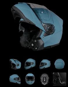 DAYTONA GLIDE MODULAR MOTORCYCLE HELMET - DOT APPROVED, BLUETOOTH READY, DUAL VISOR (SHARK BLUE)