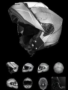 DAYTONA GLIDE MODULAR MOTORCYCLE HELMET - DOT APPROVED, BLUETOOTH READY, DUAL VISOR (SILVER METALLIC)