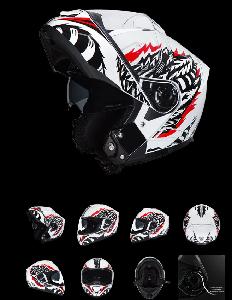 DAYTONA GLIDE MODULAR MOTORCYCLE HELMET - DOT APPROVED, BLUETOOTH READY, DUAL VISOR (W/PHOENIX)