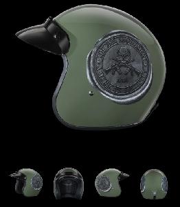 DOT APPROVED DAYTONA CRUISER OPEN FACE MOTORCYCLE HELMET WITH VISOR & GRAPHICS - W/ 2ND AMENDMENT SEAL