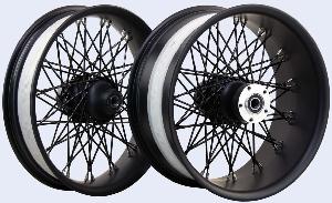 CUSTOM 60 FAT CROSS LACING SPOKES FOR FATBOY 2018+ (18x4.25 / 18x8.5)