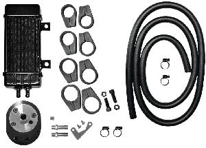 VERTICAL WIDE LINE OIL COOLER KIT FRAME MOUNT FOR DELUXE OIL COOLER SYSTEM FOR 99-16 TOURING (EXCEPT TWIN COOLED) 00-17 SOFTAIL, 99-17 DYNA & 86-98 XL