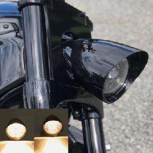 5 3/4 GLOSS BLACK 60/55w H4 Hi/Low Halogen Bulb HEADLAMP