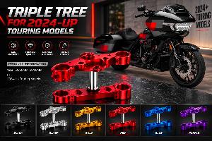 55/56mm & 56/58mm CNC Triple Tree for 2024-Up Harley Touring Road Glide Street Glide