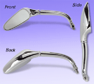 CHROME-PLATED GOLF CLUB STYLE MINI ACCENT MIRRORS (PAIR)