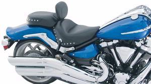TWO PIECE STUDDED DUAL WIDE TOURING SEAT W/ DRIVER BACKREST FOR RAIDER 08-UP