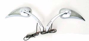 CHROME CUSTOM MIRRORS WITH LED BUILT IN TURN SIGNALS ON BACK SIDE ONLY (PAIR)
