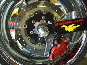 DOWNUNDER REAR BRAKE RELOCATION BRACKET FOR M109R CHROME OR GLOSS BLACK (IN STOCK)