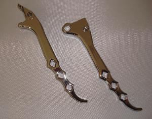 CHROME DIAMOND CUT HAND CONTROL LEVERS FOR HONDASABRE (PAIR) 