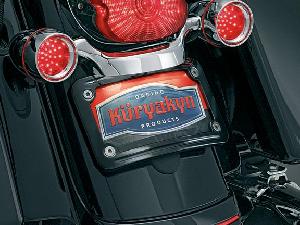 BLACK LAYDOWN CURVED LICENSE PLATE FRAME FOR ANY HARLEY M/ STANDARD 3-BOLT MOUNTED LICENSE PLATE BRACKET/ HONDA VTX1300/1800