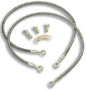 STAINLESS STEEL FINISH FRONT BRAKE LINE KIT FOR FXDWG/ FXDWGI 93-05 DYNA WIDE GLIDE 