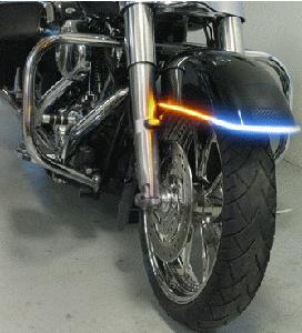 AMBER W/ WHITE BLUE RUNNING LEDS FENDER RAILZ
