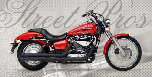 BLACK CERAMIC 2.5 INCH PROS FOR HONDA 07-UP SPIRIT VT 750 C2 
