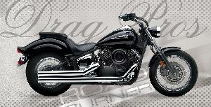 3 INCH DOUBLE WALL DRAG PROS FOR YAMAHA 99-09 VSTAR 1100
