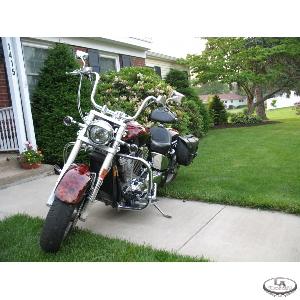 10 INCH CHROME HEFTY APE HANGER W/ 10 INCH PULLBACK 