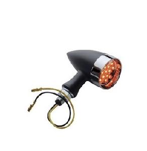 AMBER LED FLAT BLACK W/ CHROME RING (EACH)