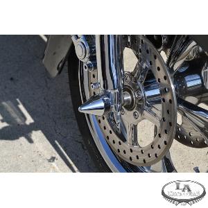 SPIKE CHROME AXLE CAPS FOR HARLEY