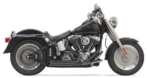 BLACK PRO-STREET STYLE SYSTEM WITH TURN OUT ENDS FOR SOFTAIL 86-17