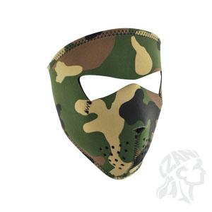 NEOPRENE FACE MASK SMALL WOODLAND CAMOUFLAGE 